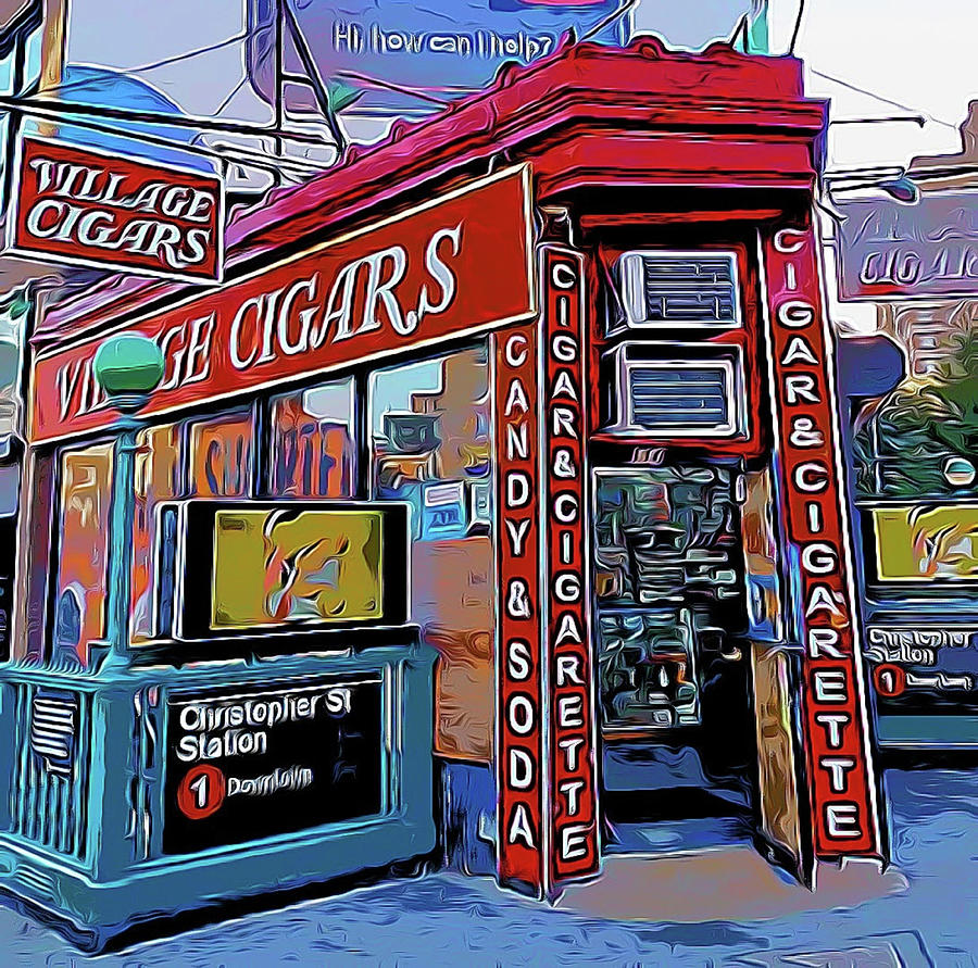Greenwich Village New York Mixed Media - Village Cigar Shop by Daniel Zwicke
