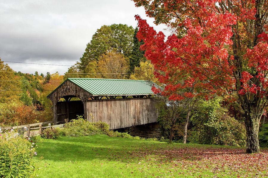 Village Covered Bridge In Waterville Vermont Photograph
