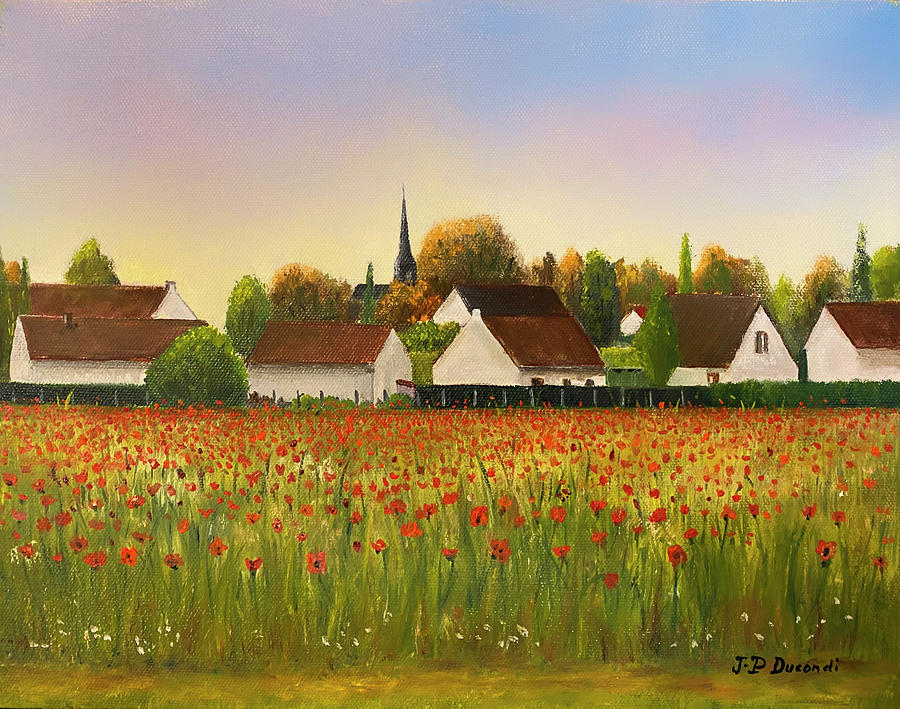 Village De Normandie - France Painting