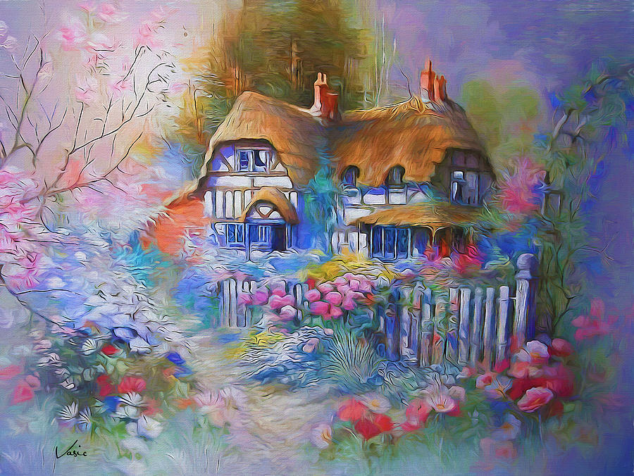 Village house 2 Painting by Nenad Vasic