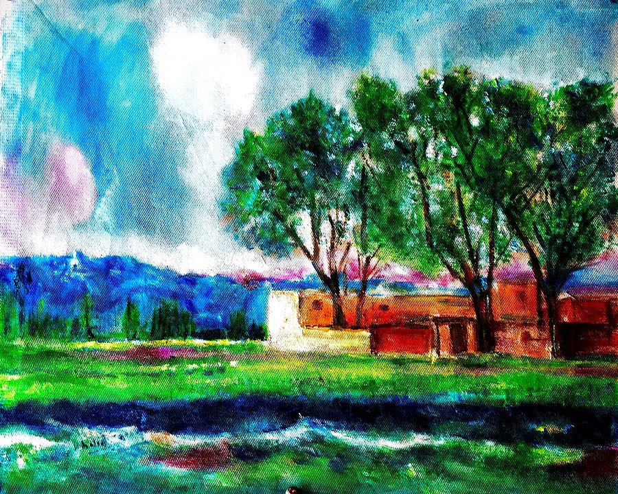 Village House Painting by Khalid Saeed