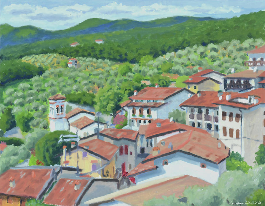 Village in North Italy Painting by Constanza Weiss