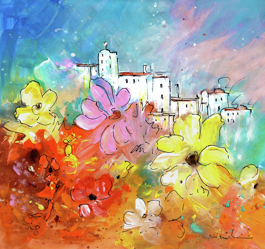 Village In The Provence 01 Painting by Miki De Goodaboom