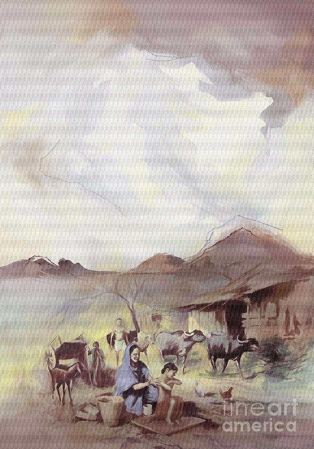 Village life 491 Painting by Gull G