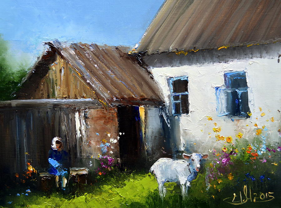 Village Life Painting by Igor Medvedev