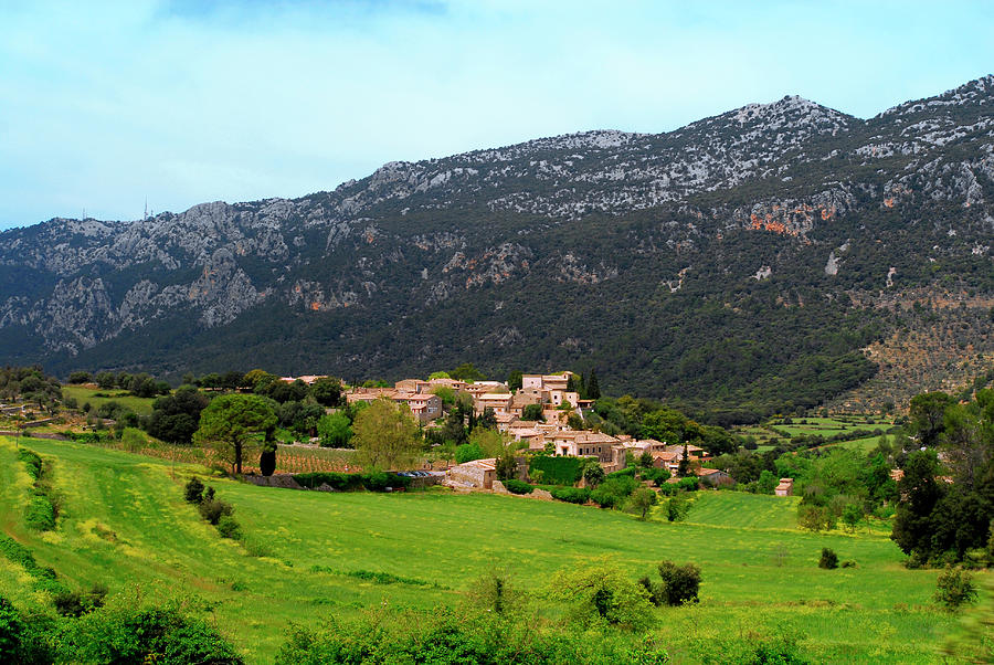 Village near mountain in Mallorca island, Spain Photograph by Severija Kirilovaite