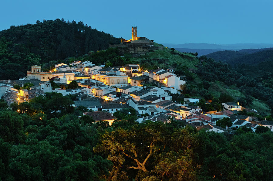 Village of Almonaster la Real at Night Photograph by Angelo DeVal