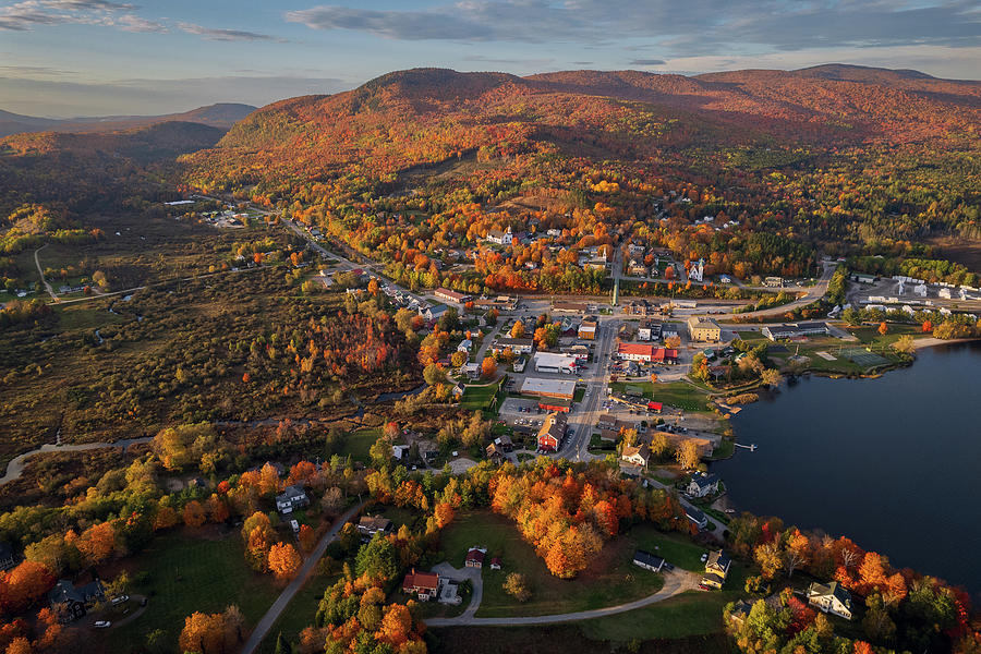 Village of Island Pond, Vermont - Autumn 2021 Photograph by John Rowe