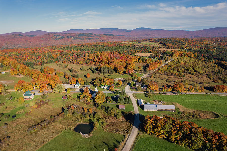 Village of Newark, Vermont in Autumn Colors  Photograph by John Rowe