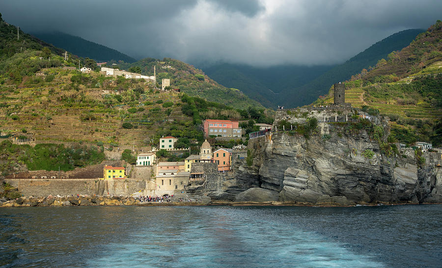 Village of vernazza at the edge of the cliff Riomaggiore, Cinque Terre, Liguria, Italy Photograph by Michalakis Ppalis