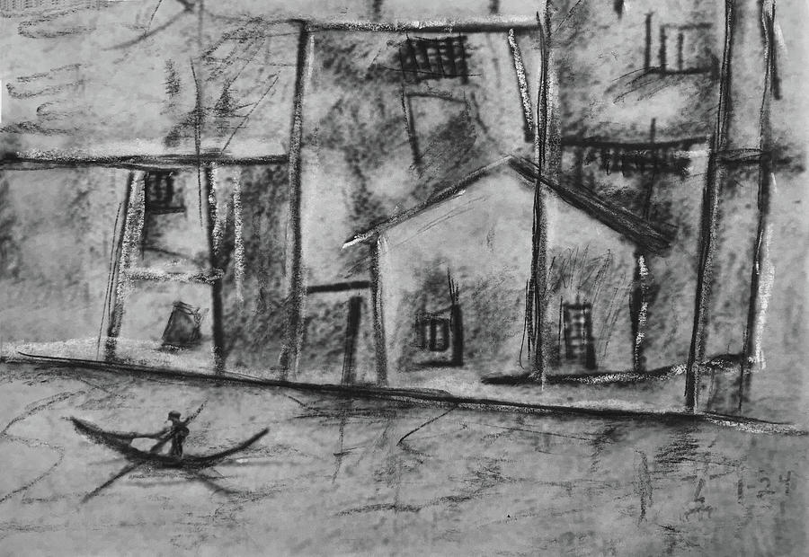 Village On The River Styx Drawing by Ed Meredith