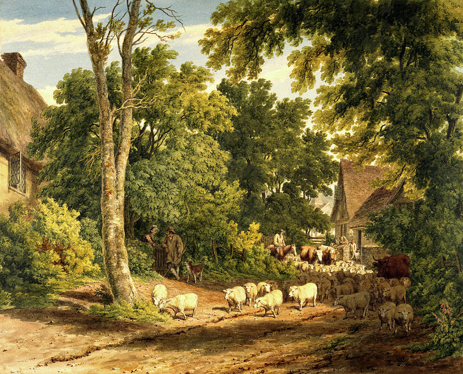 Village Road Painting by Long Shot