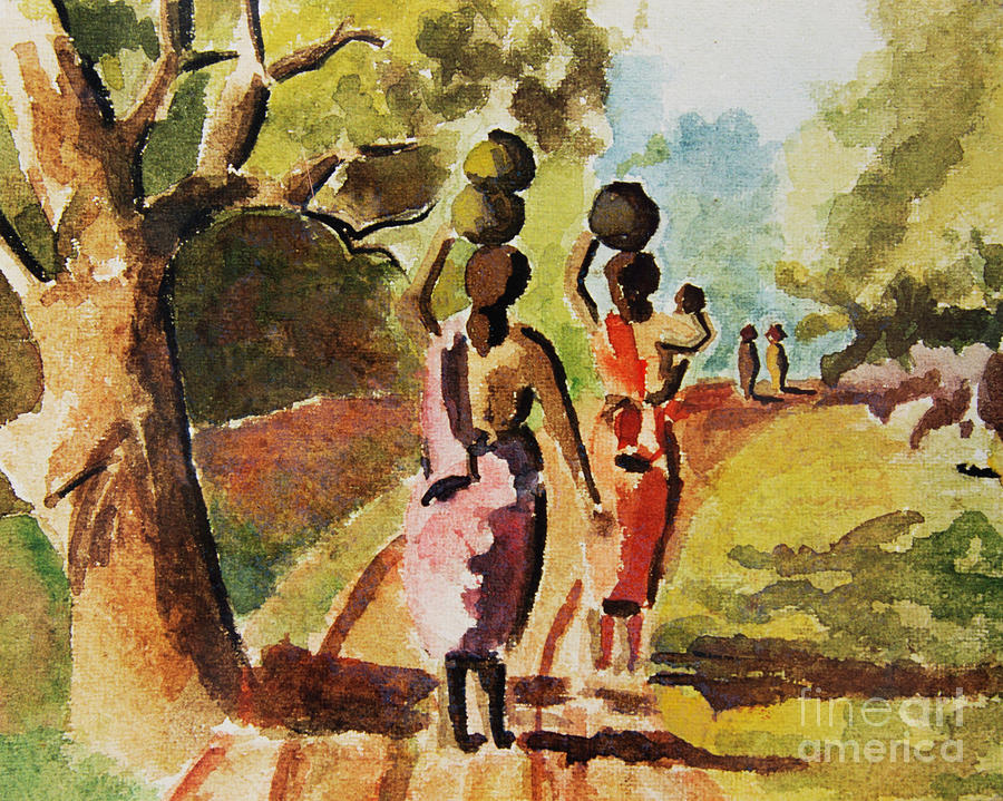 Village Scene of India Painting by Aparna Pottabathni