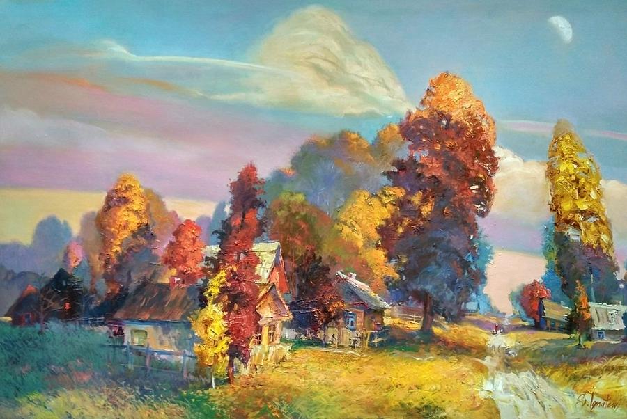 Village Painting by Sergey Ignatenko