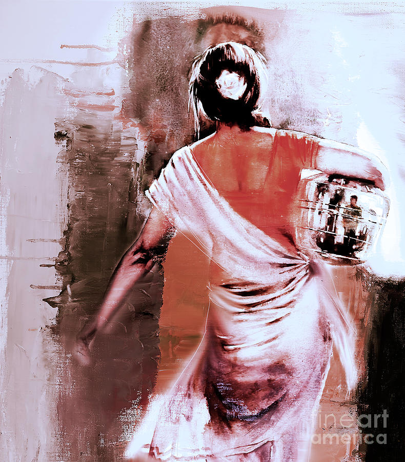 Village woman art 009x2 Painting by Gull G