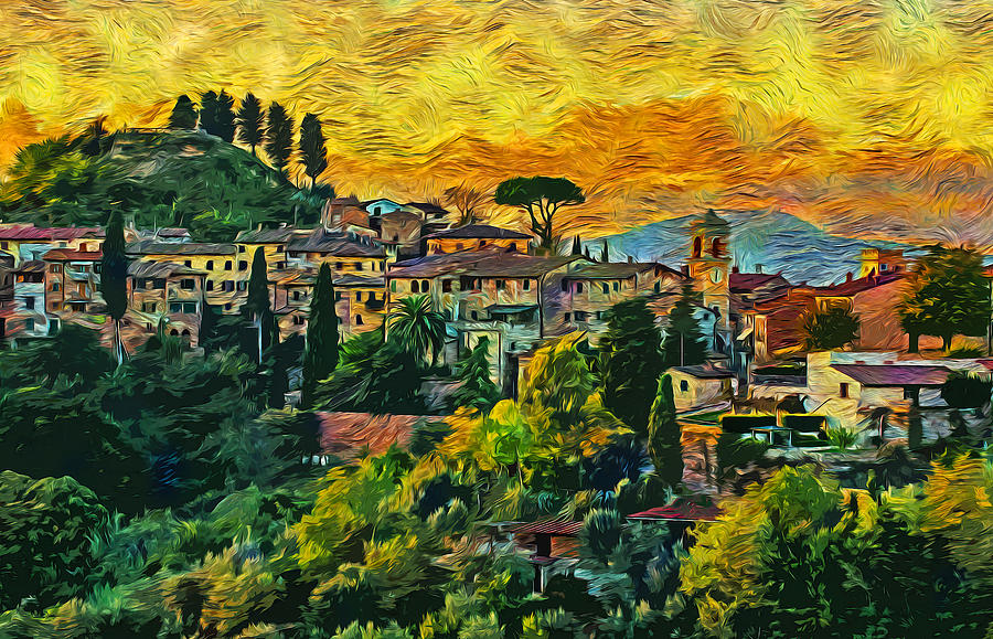 Villages of Tuscany - 06 Painting by AM FineArtPrints