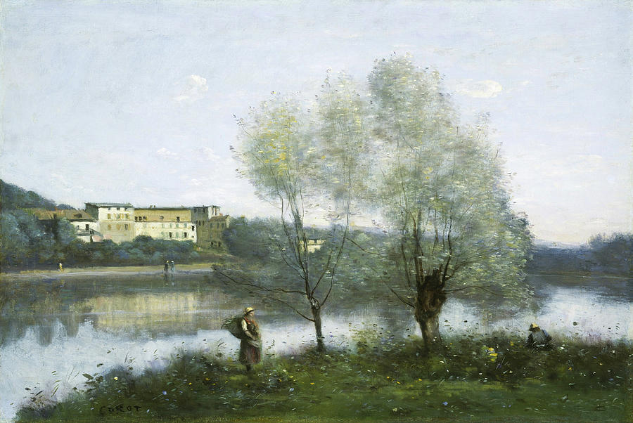 Ville-dAvray, circa 1867 Painting by Jean-Baptiste-Camille Corot