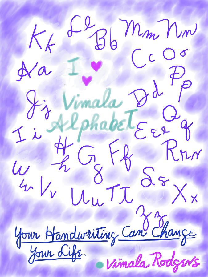 Vimala alphabet Drawing by Judy LaMar