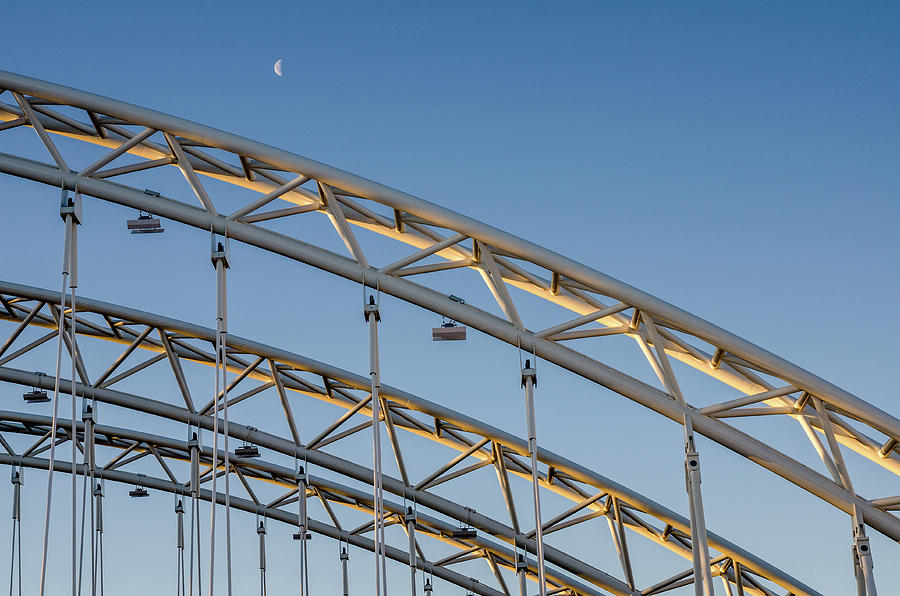 Vimy Memorial Bridge and the moon Photograph by Rob Huntley