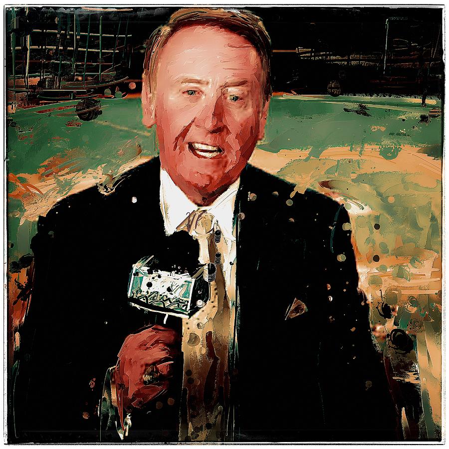 Vin Scully Digital Art by Vivian Frerichs - Fine Art America