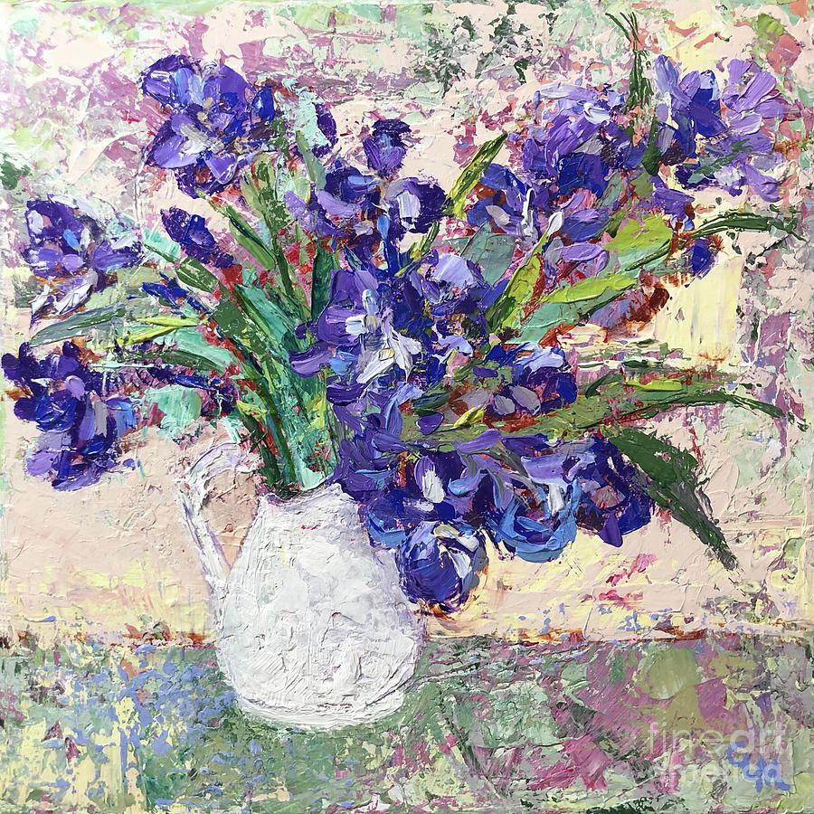 Vincent Irises Painting by Cheryl McClure