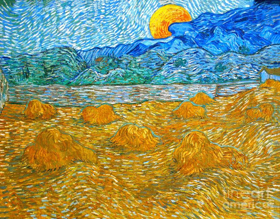 Vincent Van Gogh Evening Landscape With Rising Moon Painting By   Vincent Van Gogh Evening Landscape With Rising Moon Alexandra Arts 