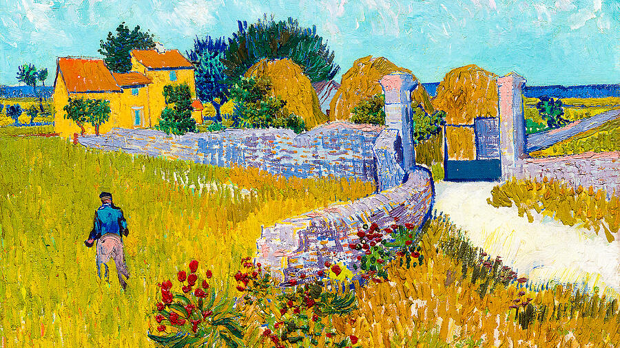 Tree Painting - Vincent van Gogh - Farmhouse in Provence by Angel Smile