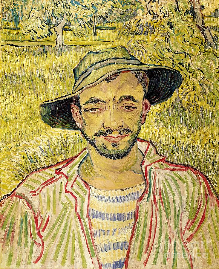 Vincent van Gogh - Portrait of a Young Peasant Painting by Alexandra Arts
