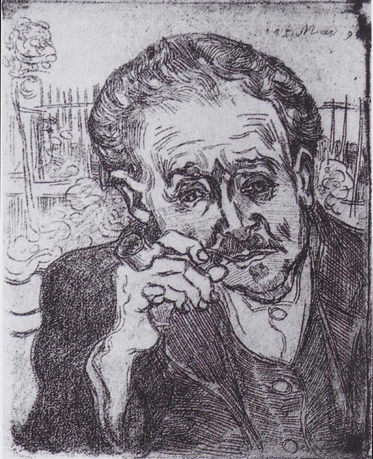 Vincent Van Gogh Painting - Vincent van Gogh - Portrait of Doctor Gachet with Pipe by Les Classics