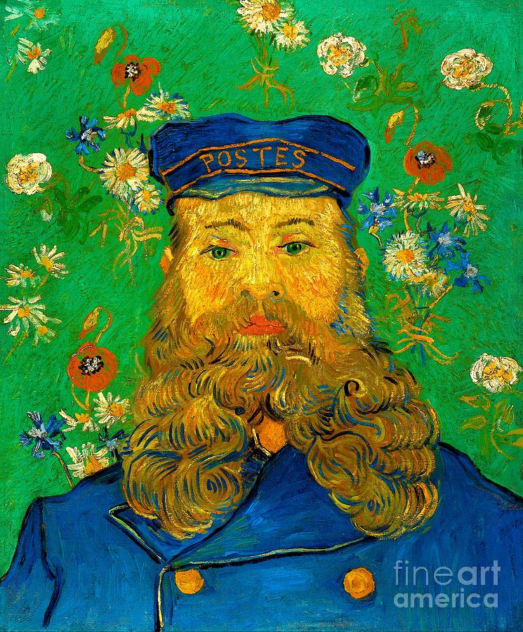 Vincent van Gogh - Portrait of Joseph Roulin Painting by Alexandra Arts