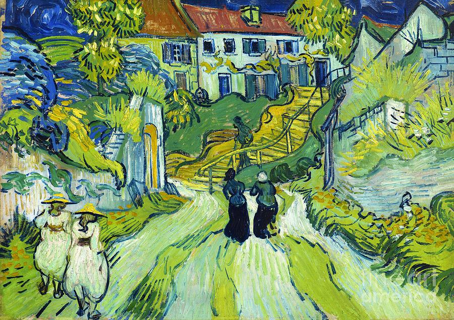 Vincent van Gogh - Stairway at Auvers Painting by Alexandra Arts
