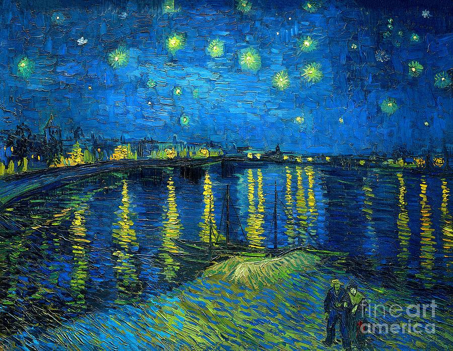 Vincent Van Gogh Painting - Vincent Van Gogh - Starry Night Over the Rhone by Alexandra Arts