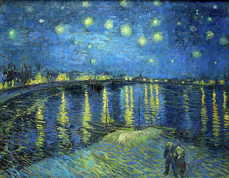 Vincent van Gogh Starry Night Over the Rhone Painting by Bob Pardue