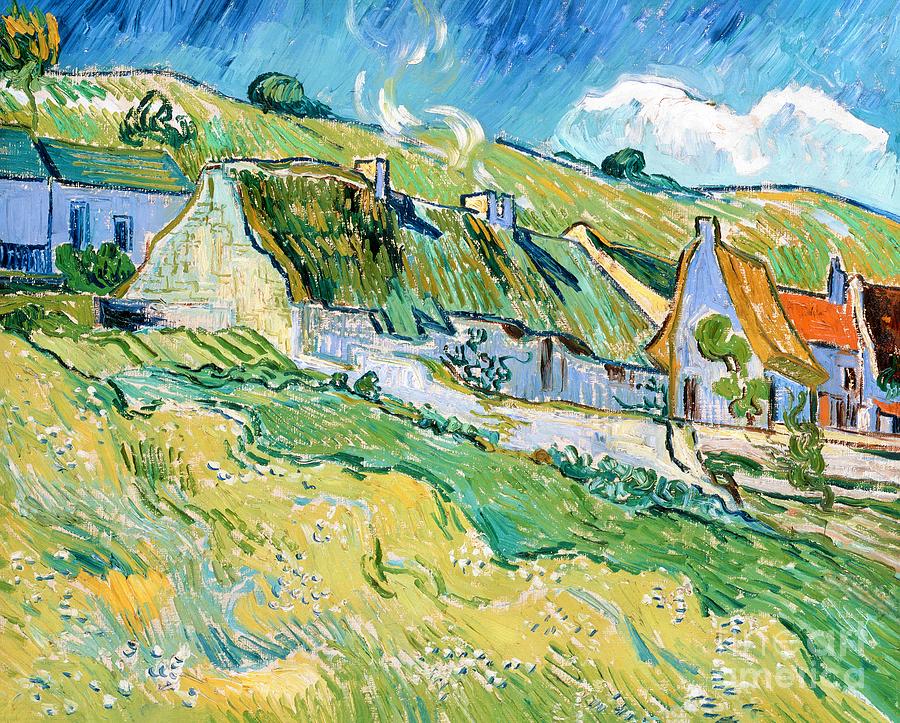 Vincent Van Gogh Painting - Vincent van Gogh  - Thatched Cottages and Houses by Alexandra Arts
