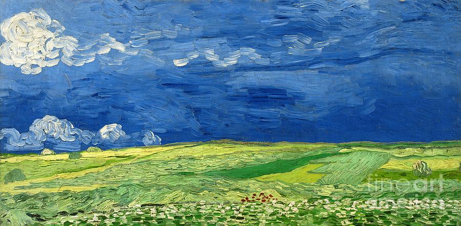 Vincent van Gogh - Wheatfield under Thunderclouds Painting by Alexandra Arts