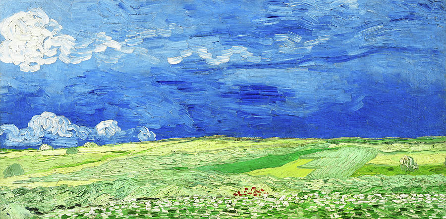 Vincent van Gogh Wheatfield under Thunderclouds Painting by Bob Pardue
