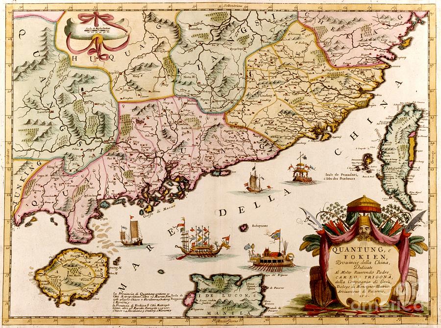 Vincenzo Coronelli - Quantung e Fokien Provincie della China - c.1695 Digital Art by Vintage Map Vincenzo Coronelli - Quantung e Fokien Provincie della China - c.1695 Digital Art by Vintage Map