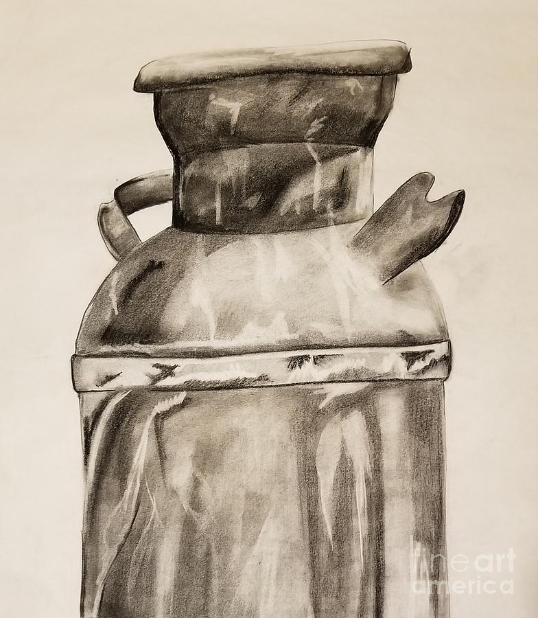 Vine Charcoal Milk Jug Drawing by Expressions By Stephanie