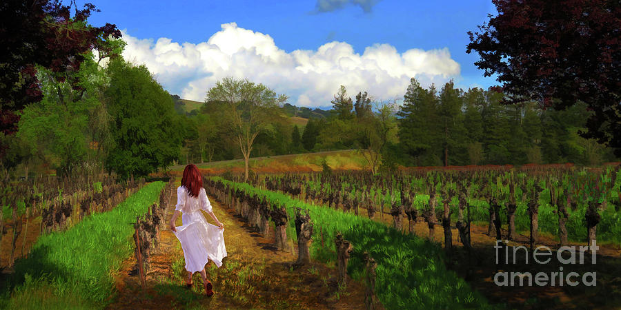 Vineyard Maiden Digital Art by Melinda Hughes-Berland