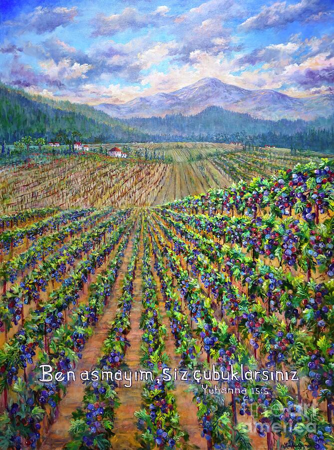 Vineyard with Verse Painting by Lou Ann Bagnall