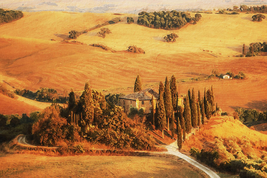 Vineyards in Tuscany - 02 Painting by AM FineArtPrints