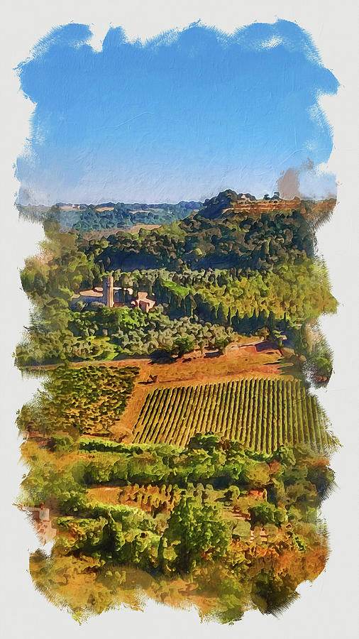 Vineyards in Tuscany - 07 Painting by AM FineArtPrints