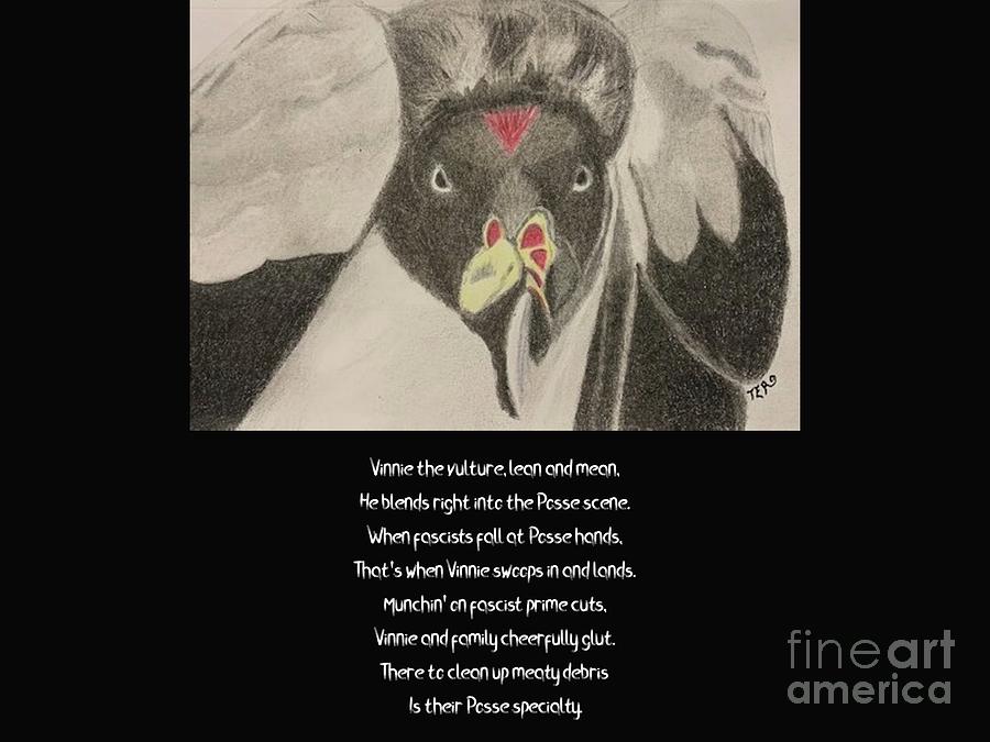 Vinnie the Vulture Poem Drawing by Terri DelCampo - Pixels