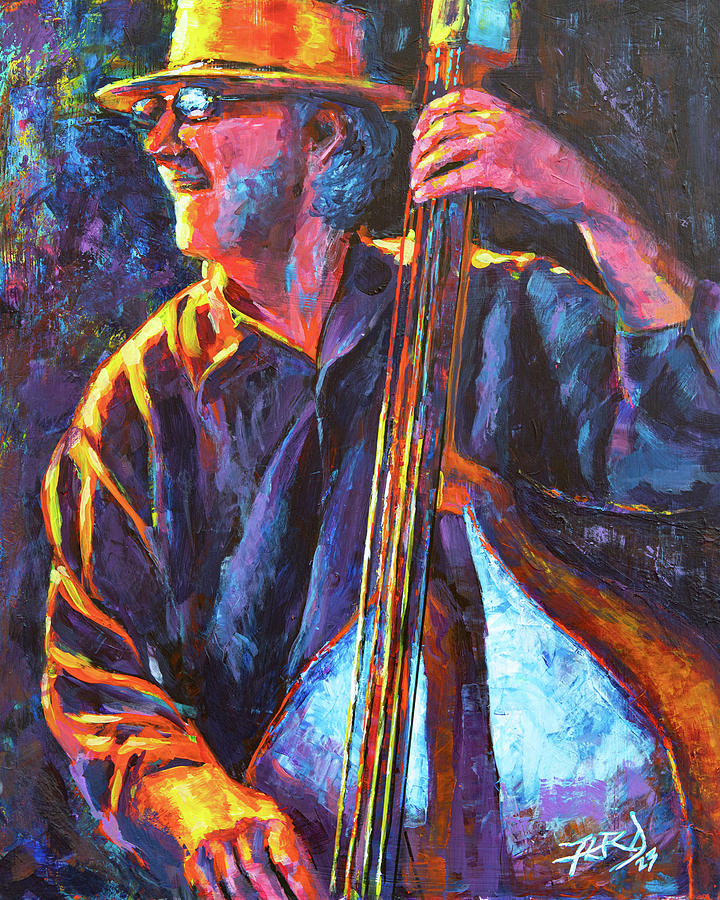 Vinny and his Big Bad Blue Bass Painting by Robert FERD Frank