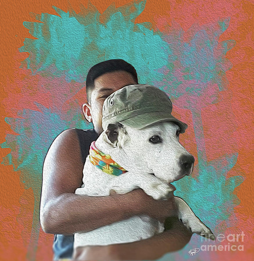 Vinny-the dog-VanGogh Digital Art by Megan Dirsa-DuBois