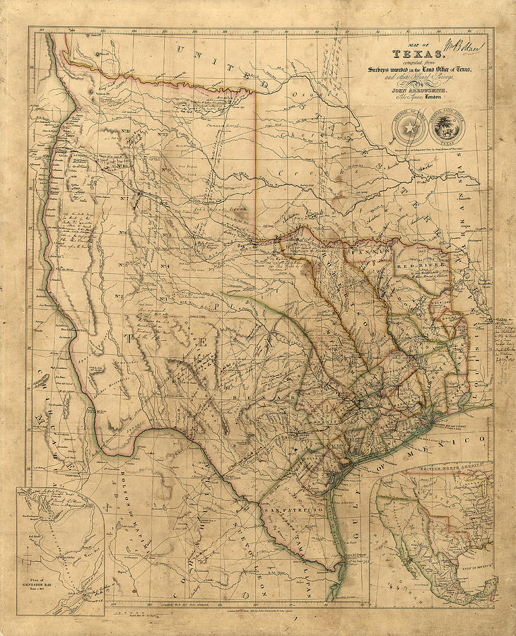 Vintage 1841 Texas Map by John Arrowsmith A Treasure of Historical 