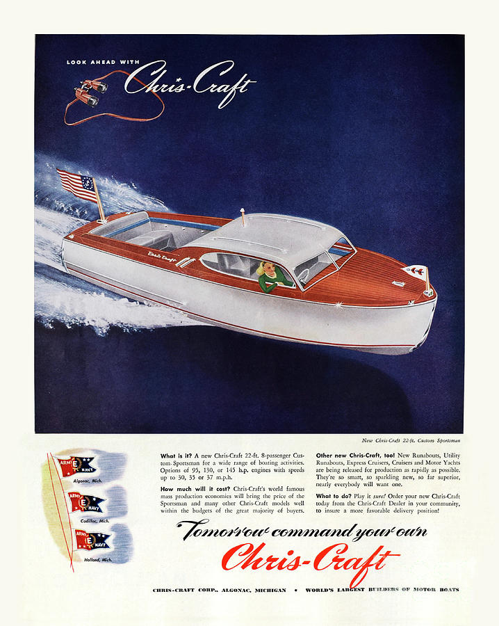 1946 Chris-Craft Ad Photograph by Ron Long