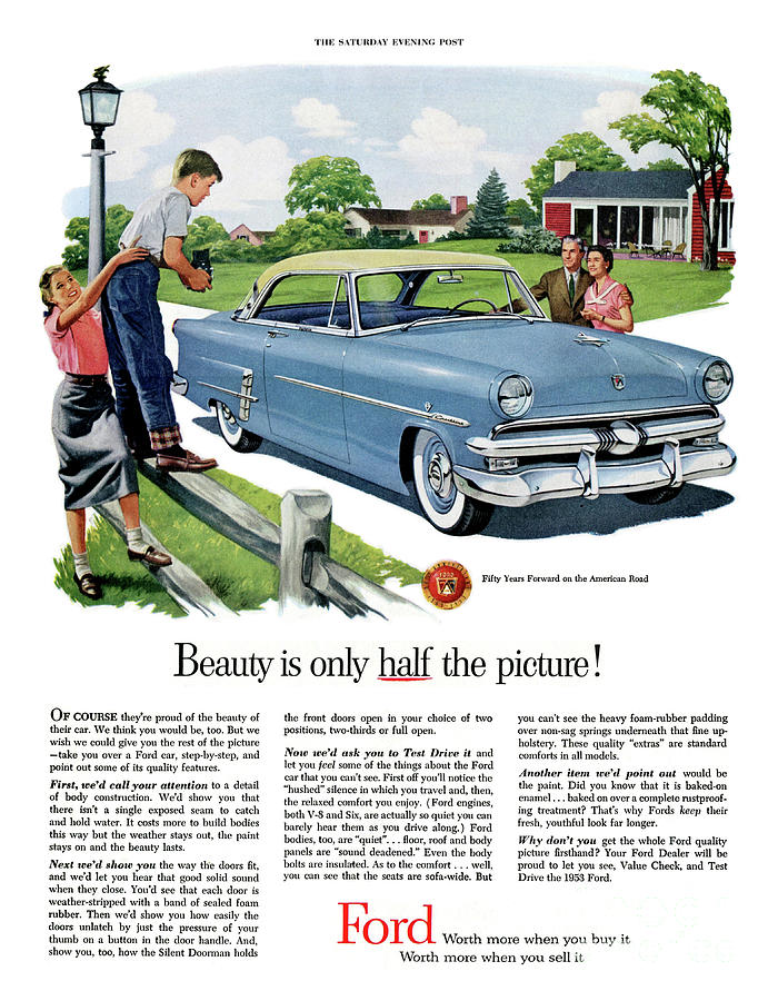 Vintage 1953 Ford Ad Photograph by Ron Long