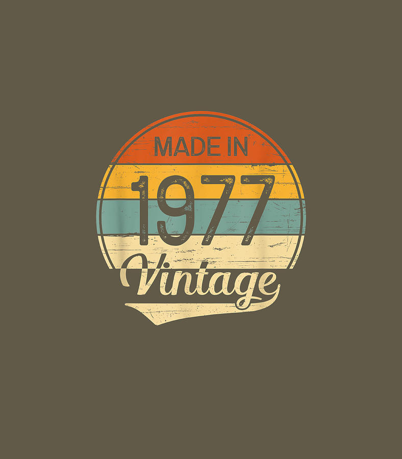 Vintage 1977 Made in 1977 44th Birthday 44 Years Old Digital Art by ...