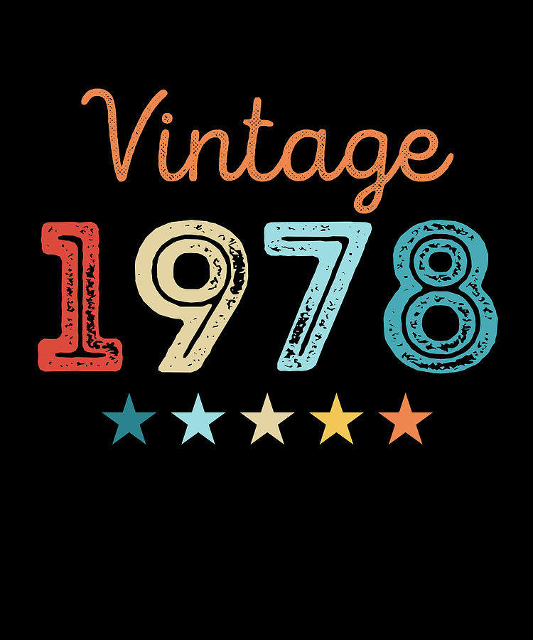 Vintage 1978 50th Birthday Retro Gift 50 year old Digital Art by P A ...